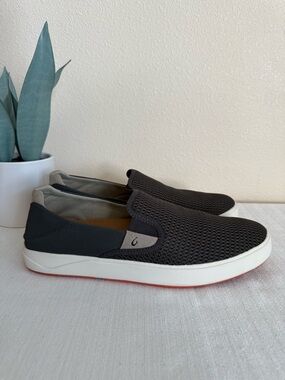 Olukai Lae’Ahi Men's Slip-On Mesh Casual Shoes - Charcoal